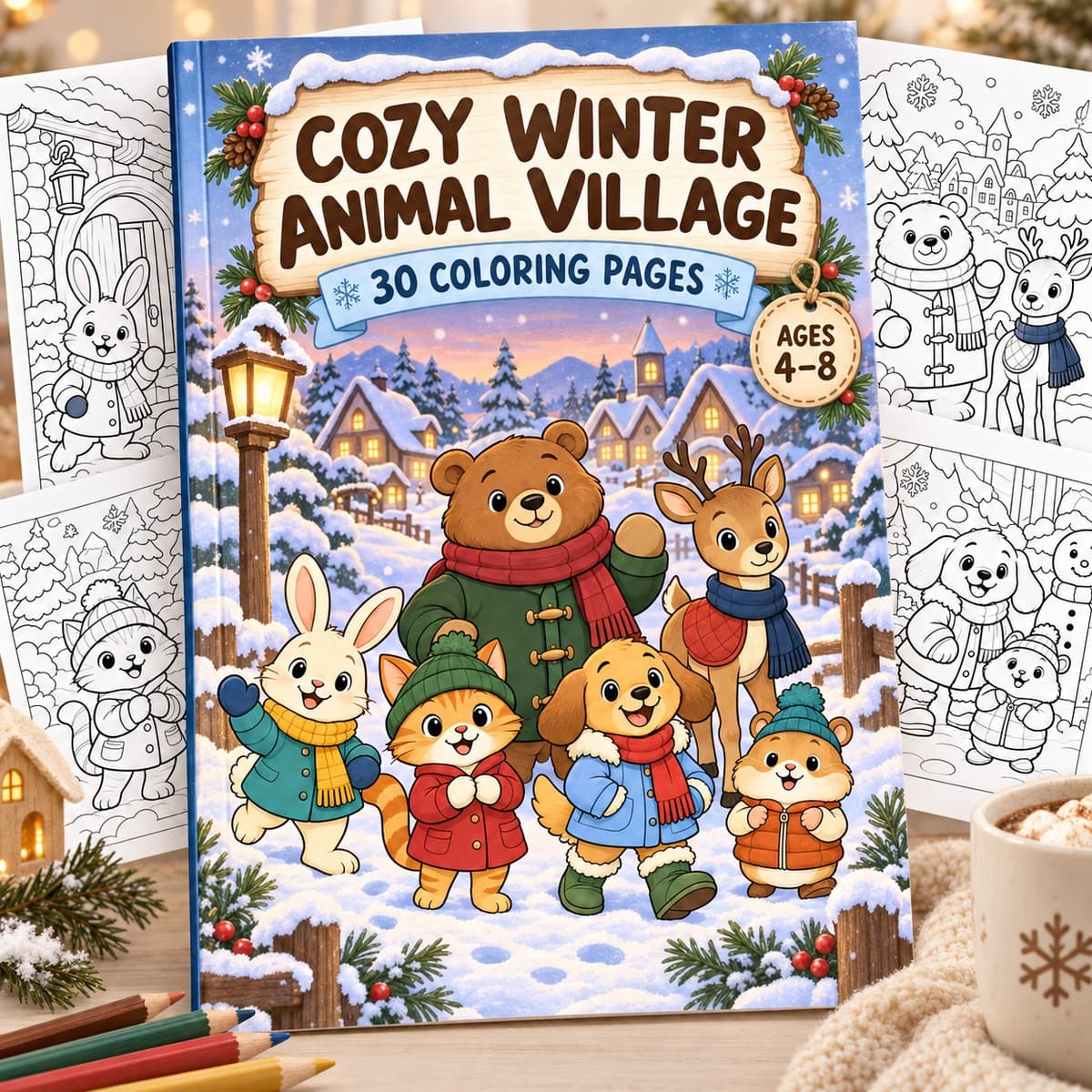 Cozy Winter Animal Village - 27 หน้า