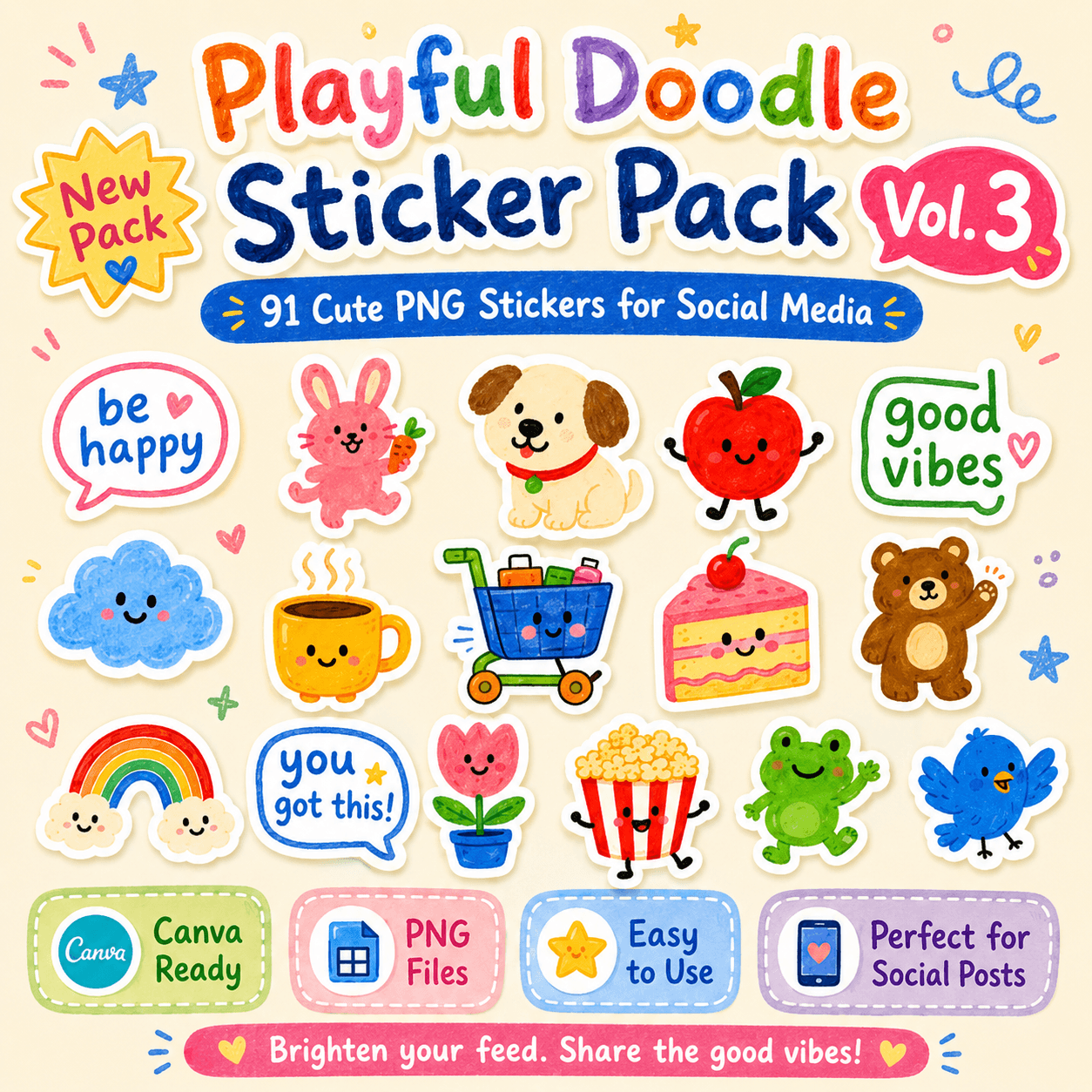 Playful Doodle Sticker Pack Vol. 3 (120 Pic) 1