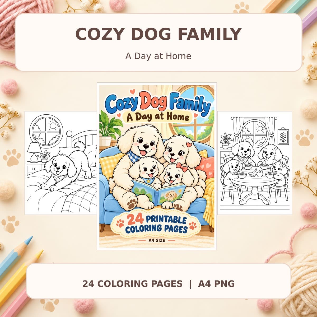 Cozy Dog Family: A Day at Home - 24 หน้า 1