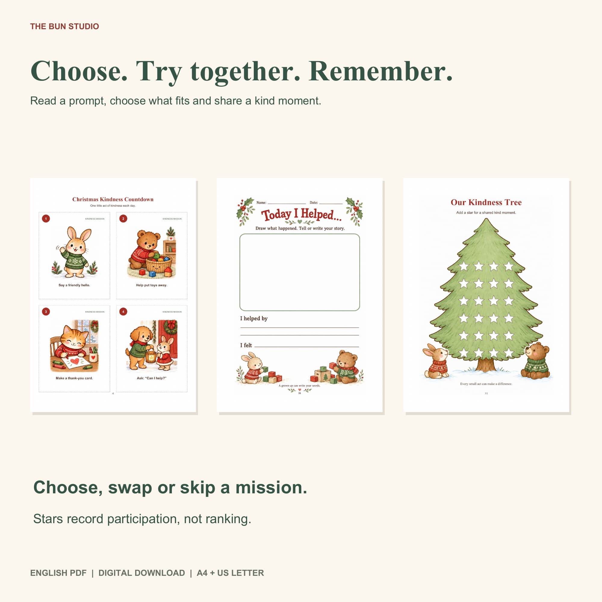 Christmas Kindness Countdown - การ์ดภารกิจความใจดี 24 วัน สำหรับเด็ก 4-8 ปี (ไฟล์ภาษาอังกฤษ) 2