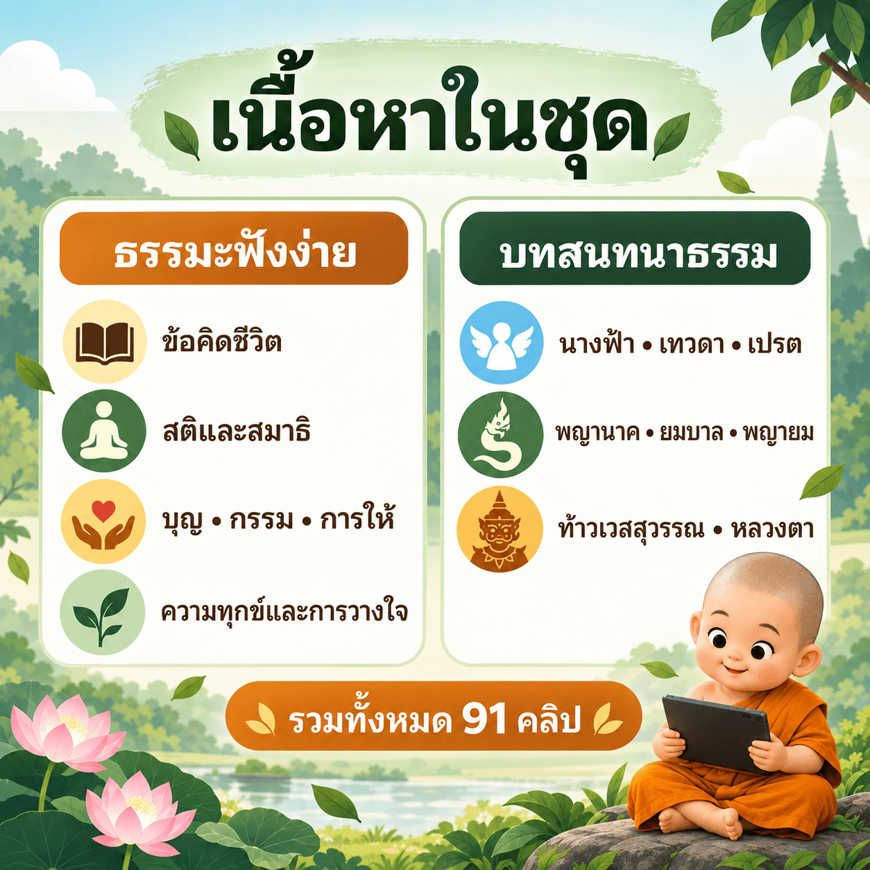ธรรมจ้ำม่ำ ชุดที่ 1 - วิดีโอ MP4 แนวตั้งความละเอียดสูง จำนวน 91 คลิป 3