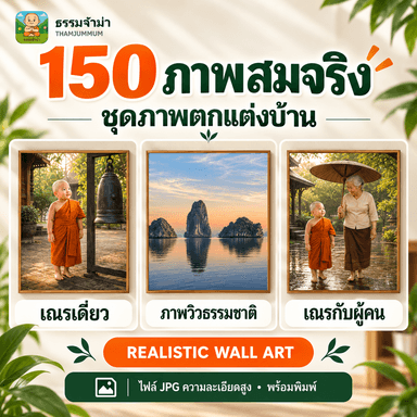 ธรรมจ้ำม่ำ — ชุดภาพตกแต่งบ้านสไตล์ Realistic จำนวน 150 ภาพ