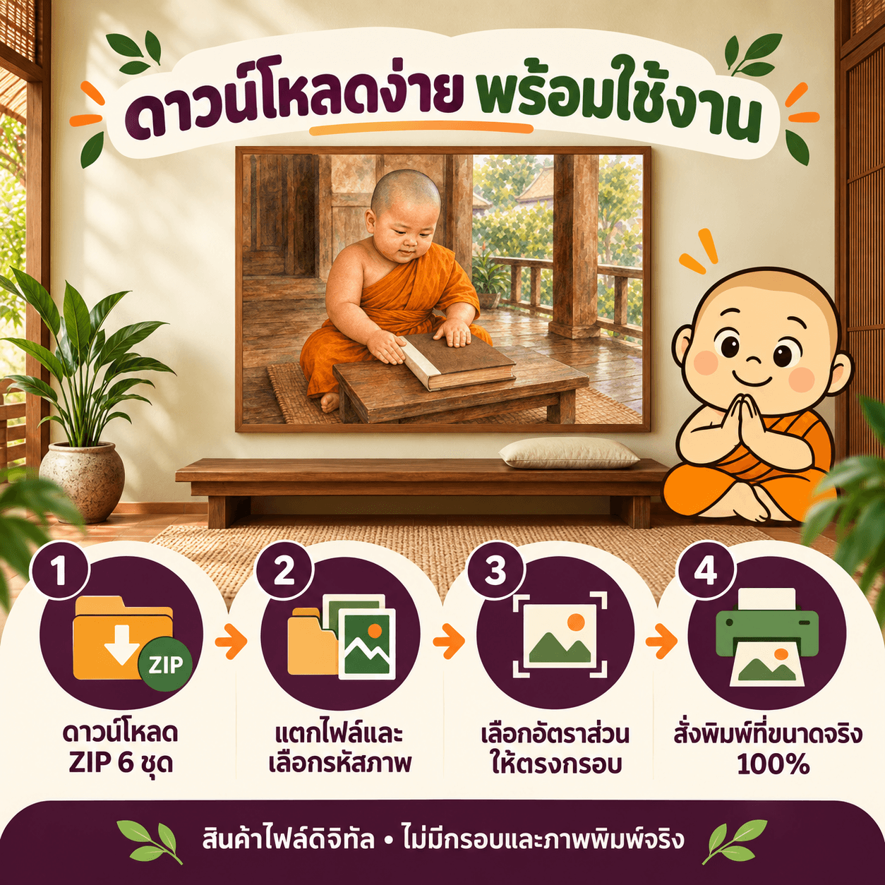 ธรรมจ้ำม่ำ — ชุดภาพตกแต่งบ้าน Stylized Wall Art จำนวน 300 ภาพ 5