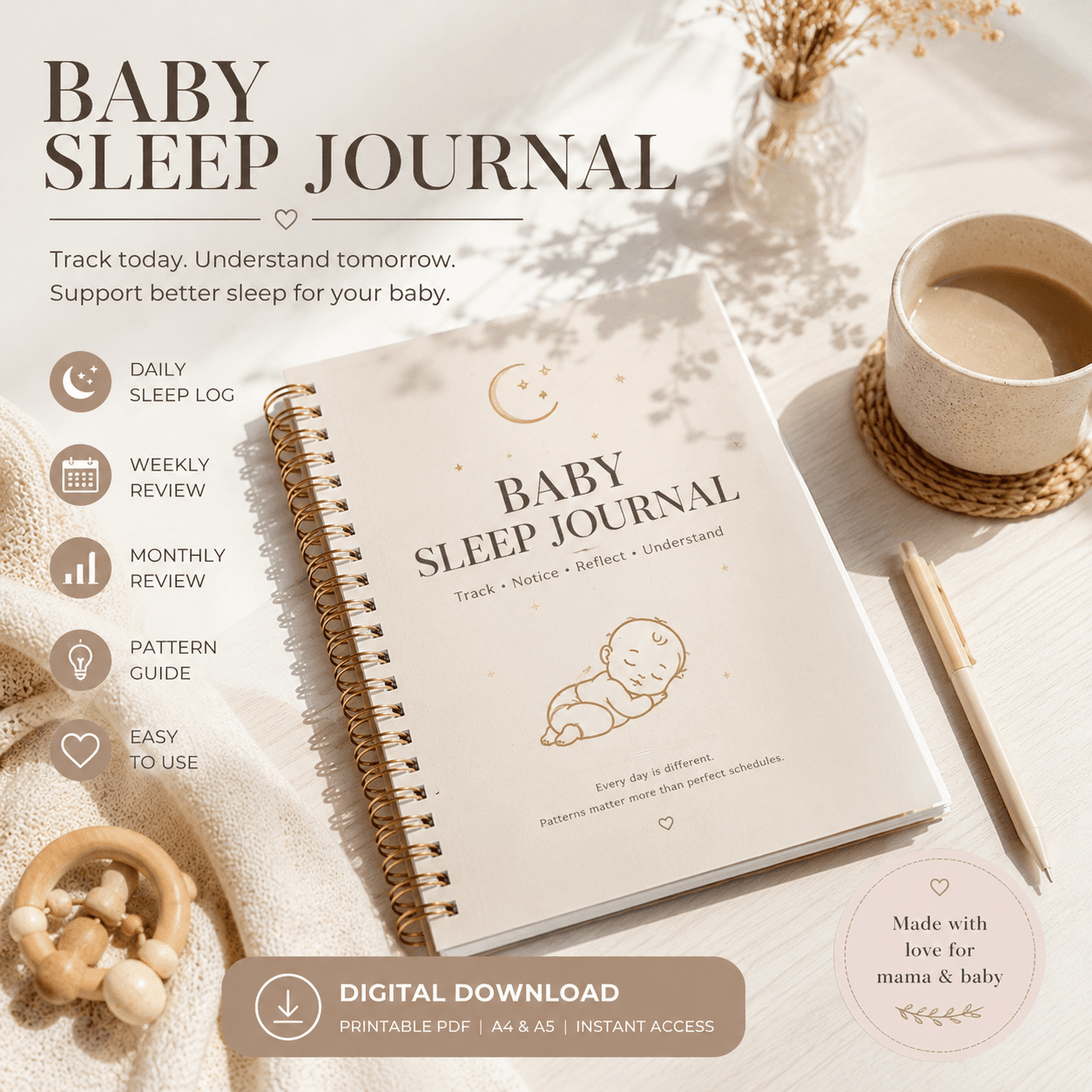Baby Sleep Journal | สมุดบันทึกการนอนลูก พร้อม Sleep Tracker PDF 1
